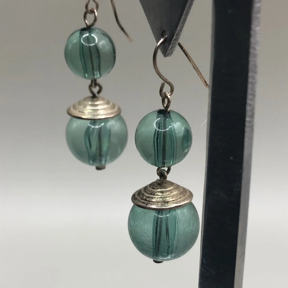 Vintage lucite look statement earrings bundle lot 3 dangle drop long